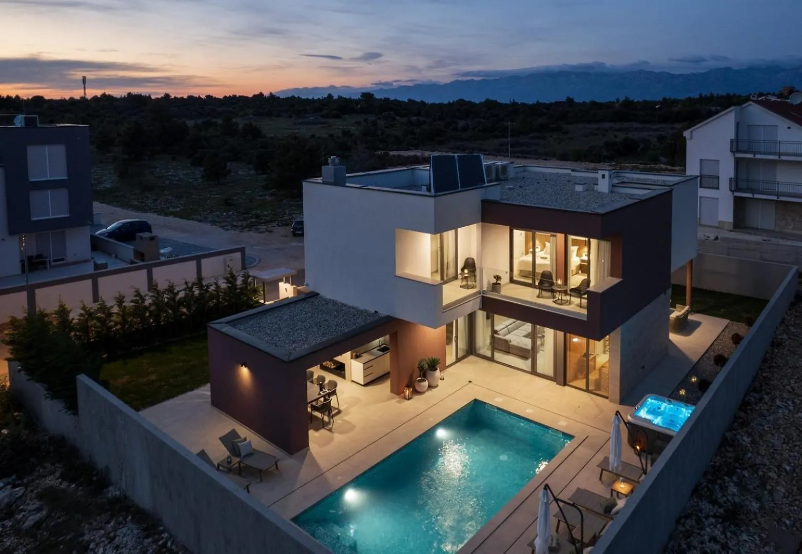 New Villa 55 - Vrsi Heated Pool Jacuzzi Sauna